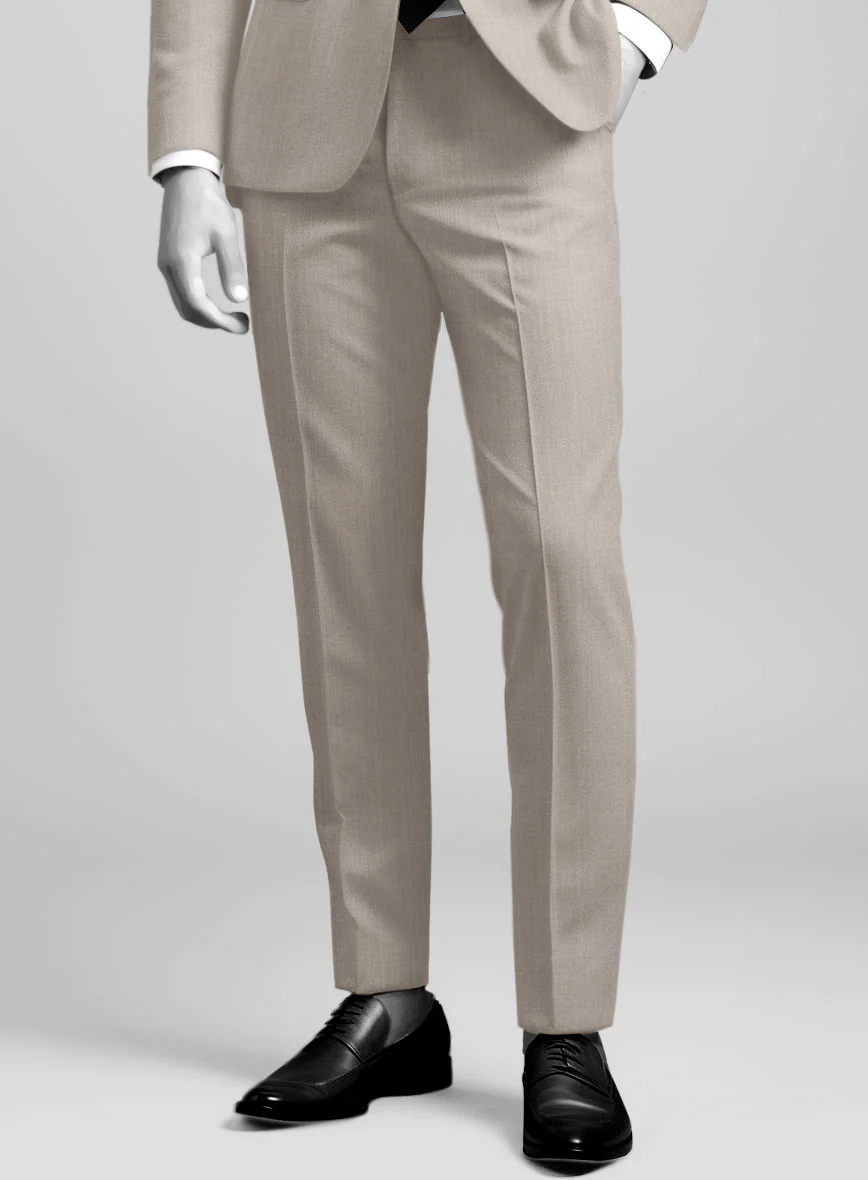 Napolean Stretch Pale Brown Wool Suit - Image 6
