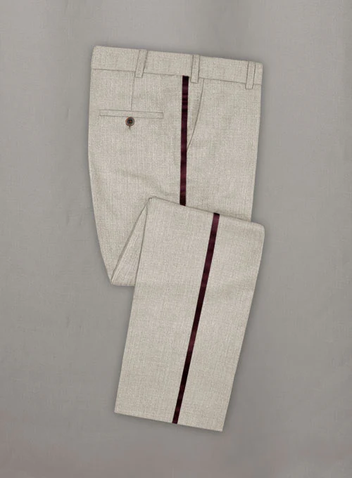 Napolean Stretch Pale Brown Wool Tuxedo Suit - Image 4
