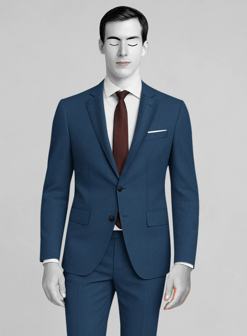 Napolean Stretch Powder Blue Wool Suit - Image 3
