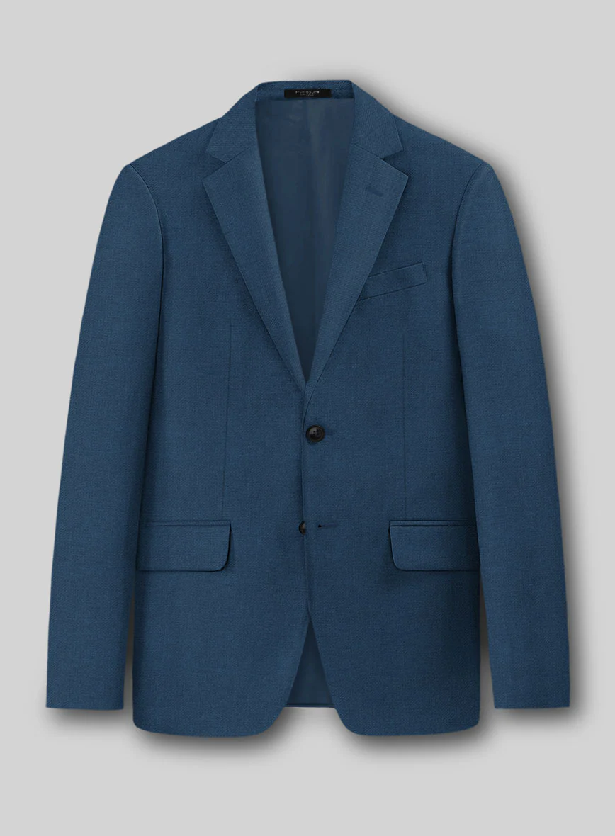 Napolean Stretch Powder Blue Wool Suit - Image 4