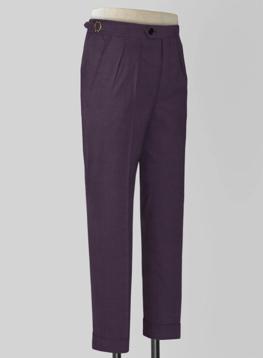 Napolean Stretch Purple Highland Wool Trouser - Image 2