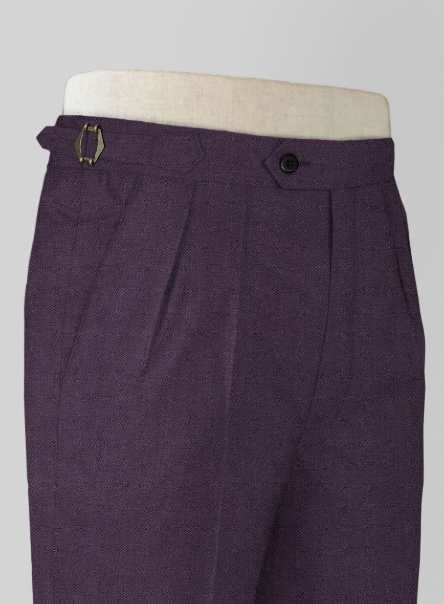 Napolean Stretch Purple Highland Wool Trouser - Image 5