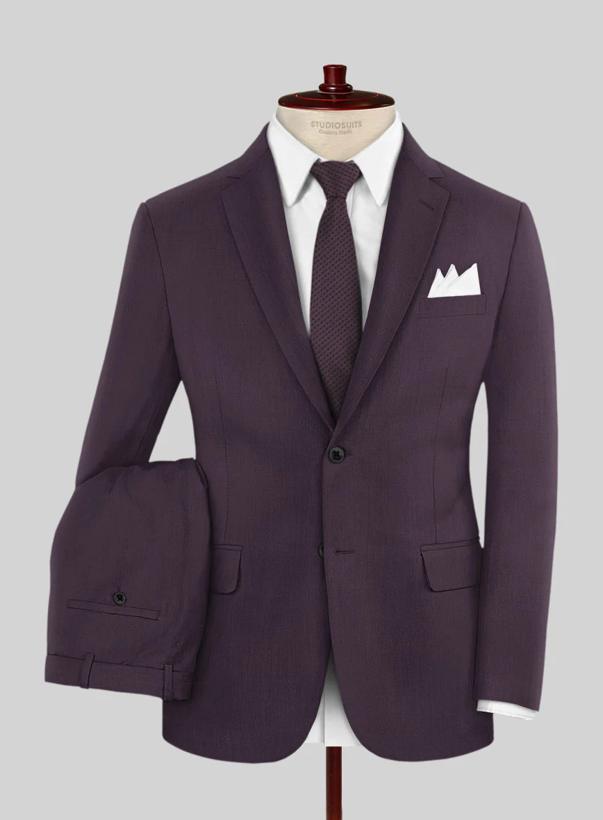 Napolean Stretch Purple Wool Suit - Image 2