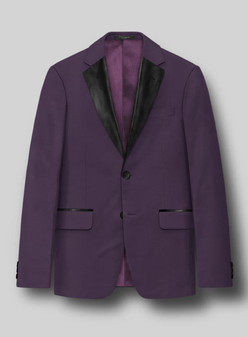 Napolean Stretch Purple Wool Tuxedo Suit - Image 3