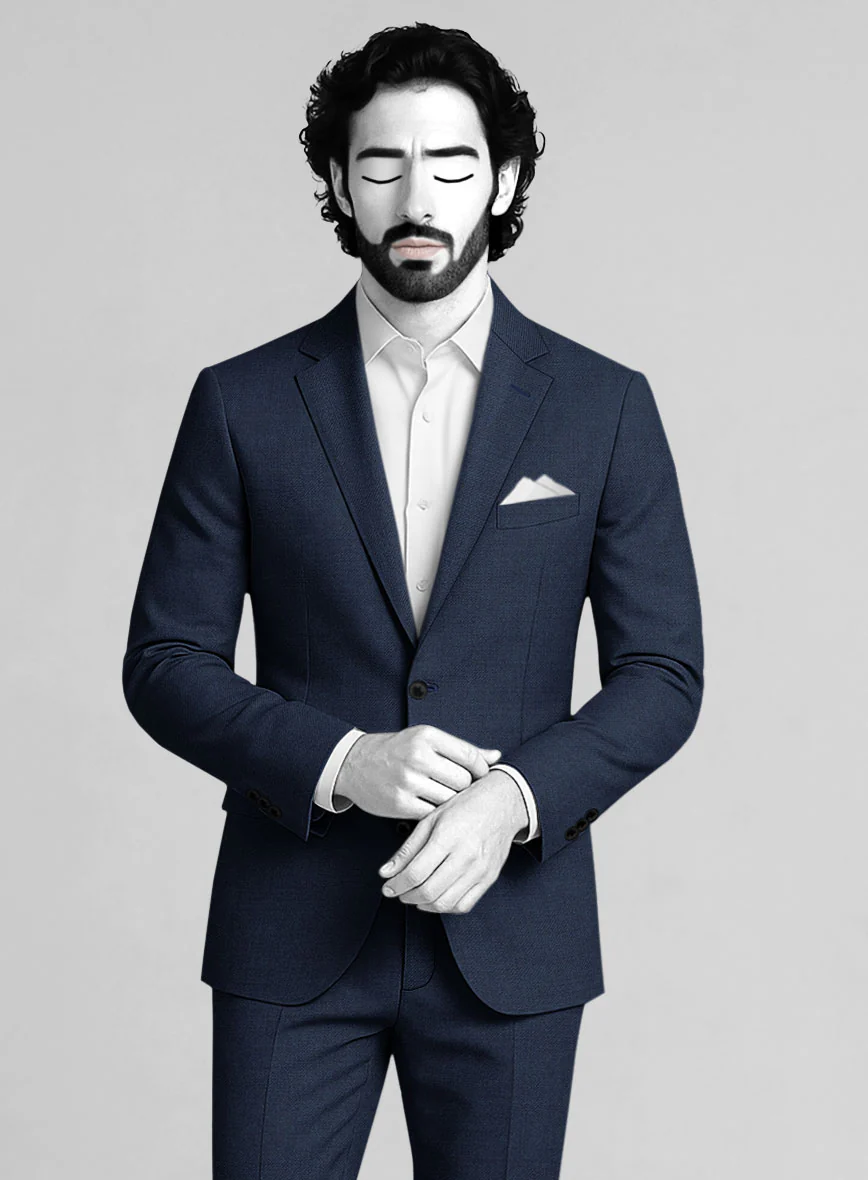 Napolean Stretch Royal Blue Wool Suit - Image 4