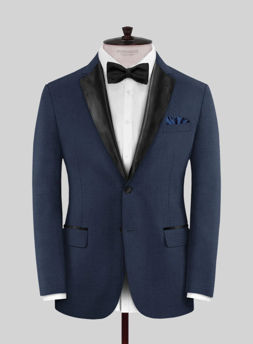 Napolean Stretch Royal Blue Wool Tuxedo Suit - Image 2