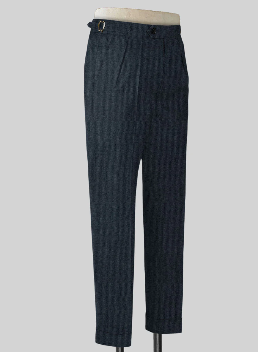Napolean Stretch Sailor Blue Highland Wool Trousers - Image 2
