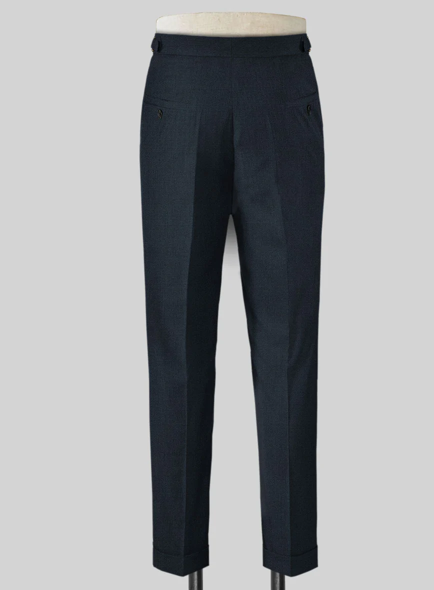 Napolean Stretch Sailor Blue Highland Wool Trousers - Image 3