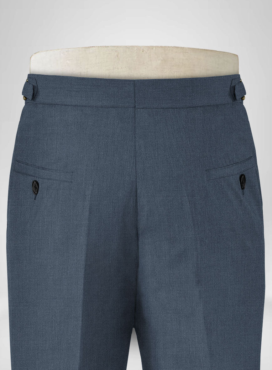 Napolean Stretch Space Blue Highland Wool Trousers - Image 5