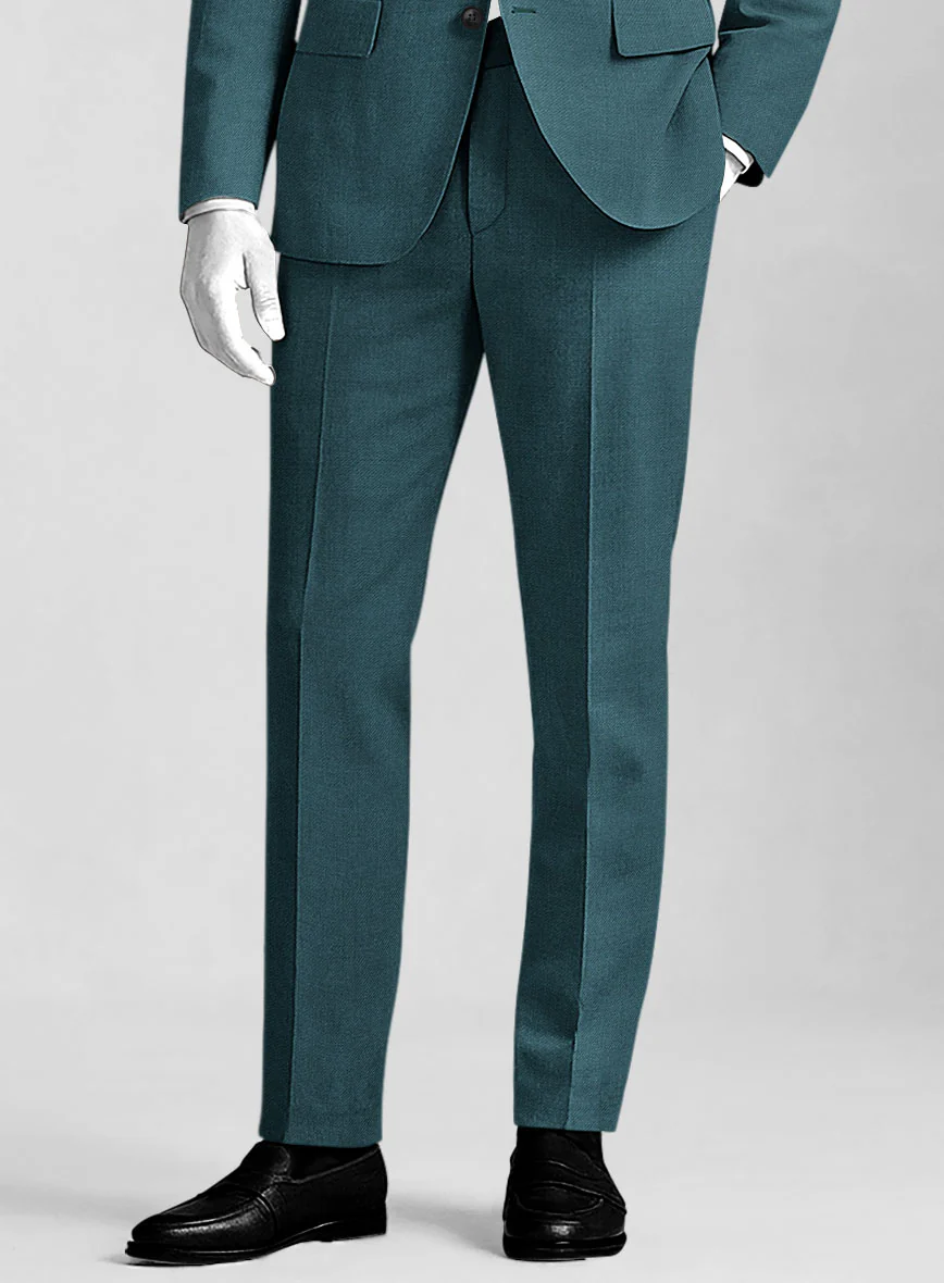 Napolean Stretch Teal Blue Wool Suit - Image 6
