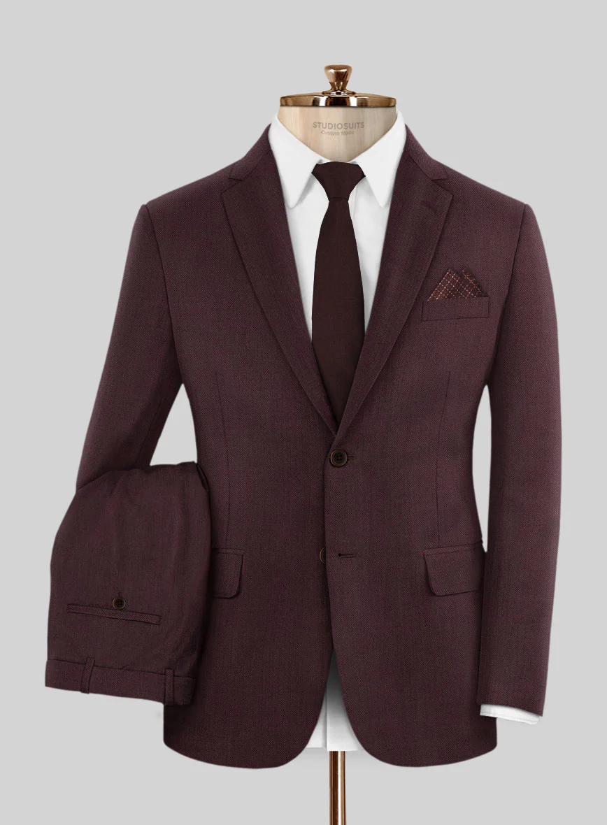 Napolean Stretch Wine Wool Suit - Image 2
