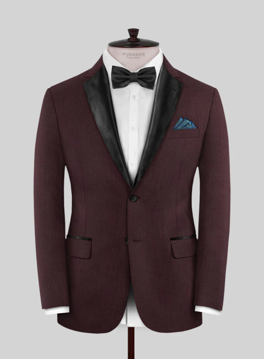 Napolean Stretch Wine Wool Tuxedo Suit - Image 2