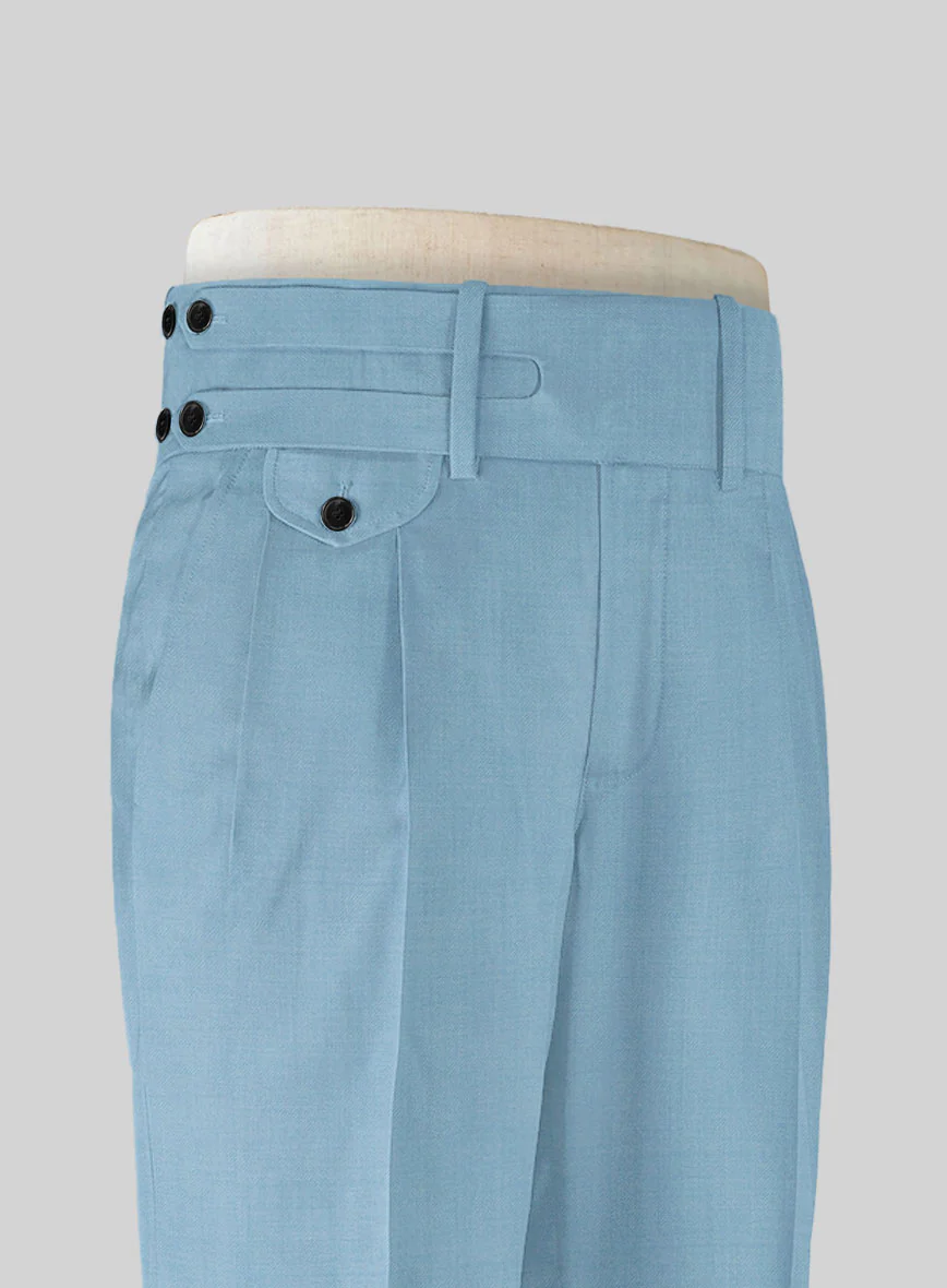 Napolean Taj Blue Double Gurkha Wool Trousers - Image 2