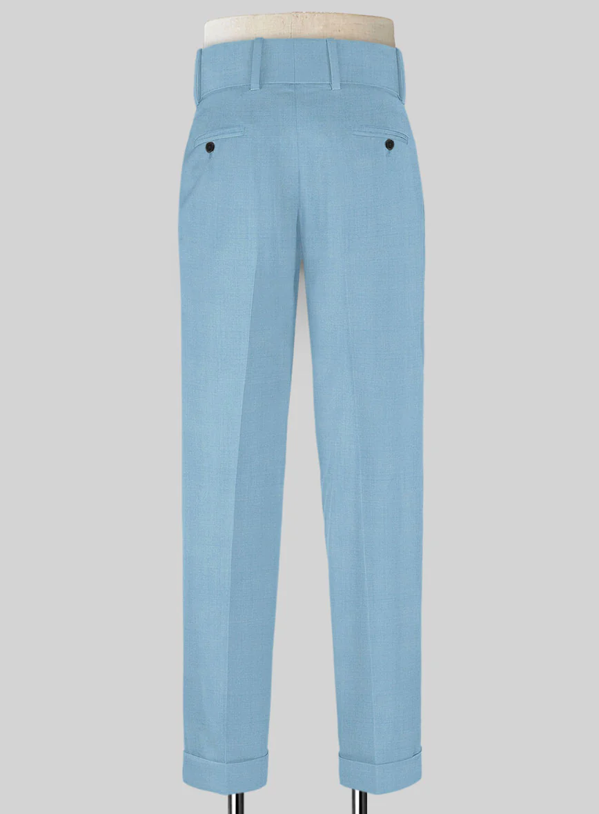 Napolean Taj Blue Double Gurkha Wool Trousers - Image 4