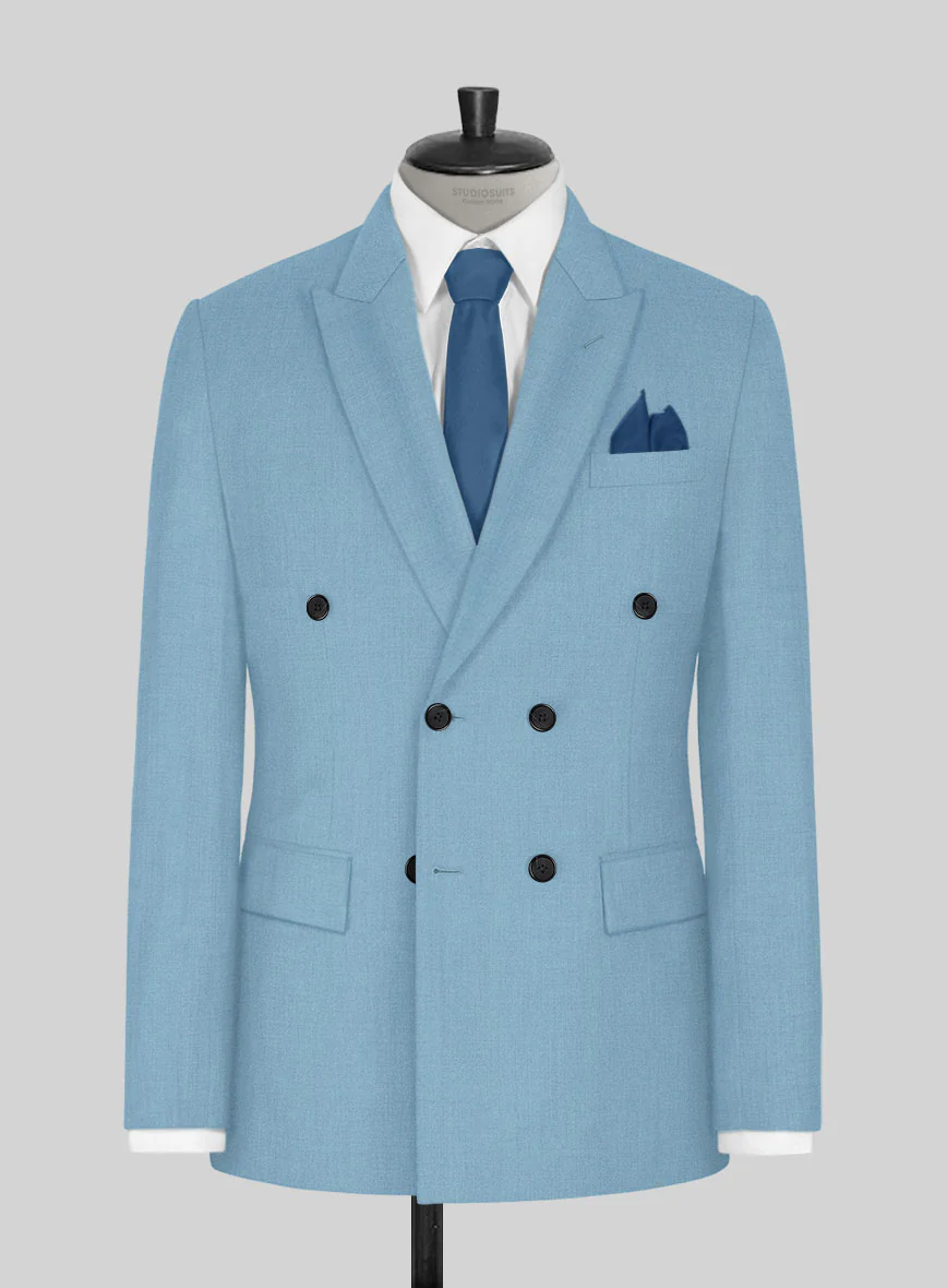 Napolean Taj Blue Wool Double Breasted Jacket