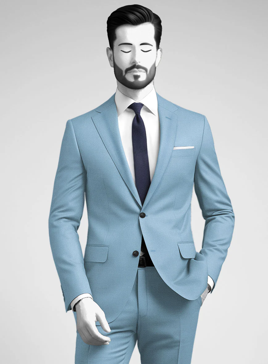 Napolean Taj Blue Wool Suit - Image 3