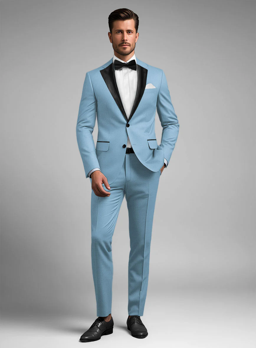 Napolean Taj Blue Wool Tuxedo Suit - Image 2