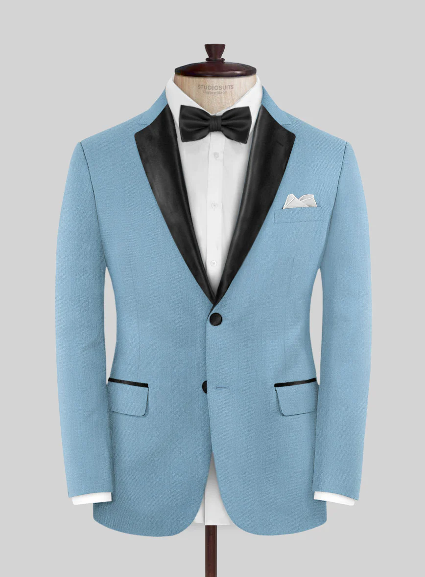 Napolean Taj Blue Wool Tuxedo Suit - Image 3