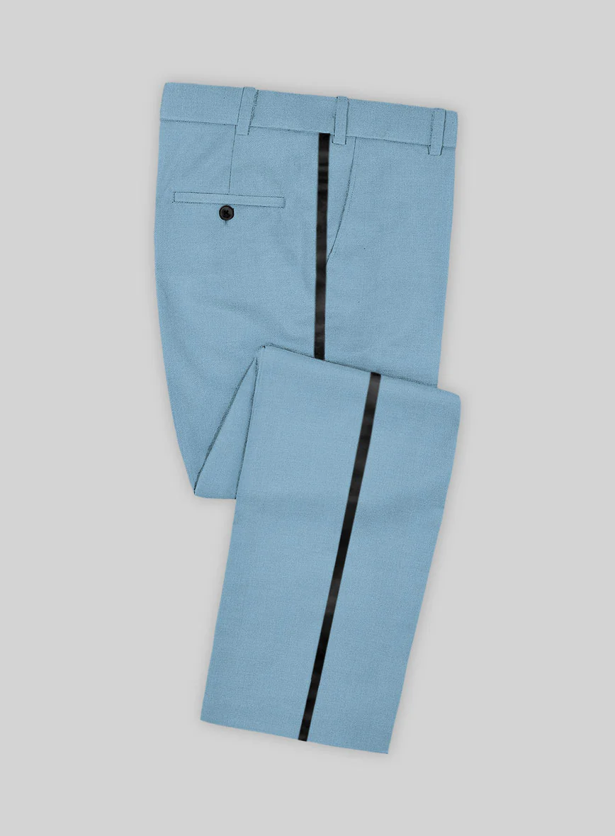 Napolean Taj Blue Wool Tuxedo Suit - Image 5