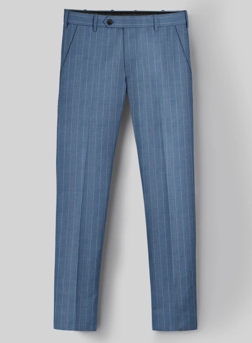 Napolean Tarello Stripe Blue Wool Pants - Image 2