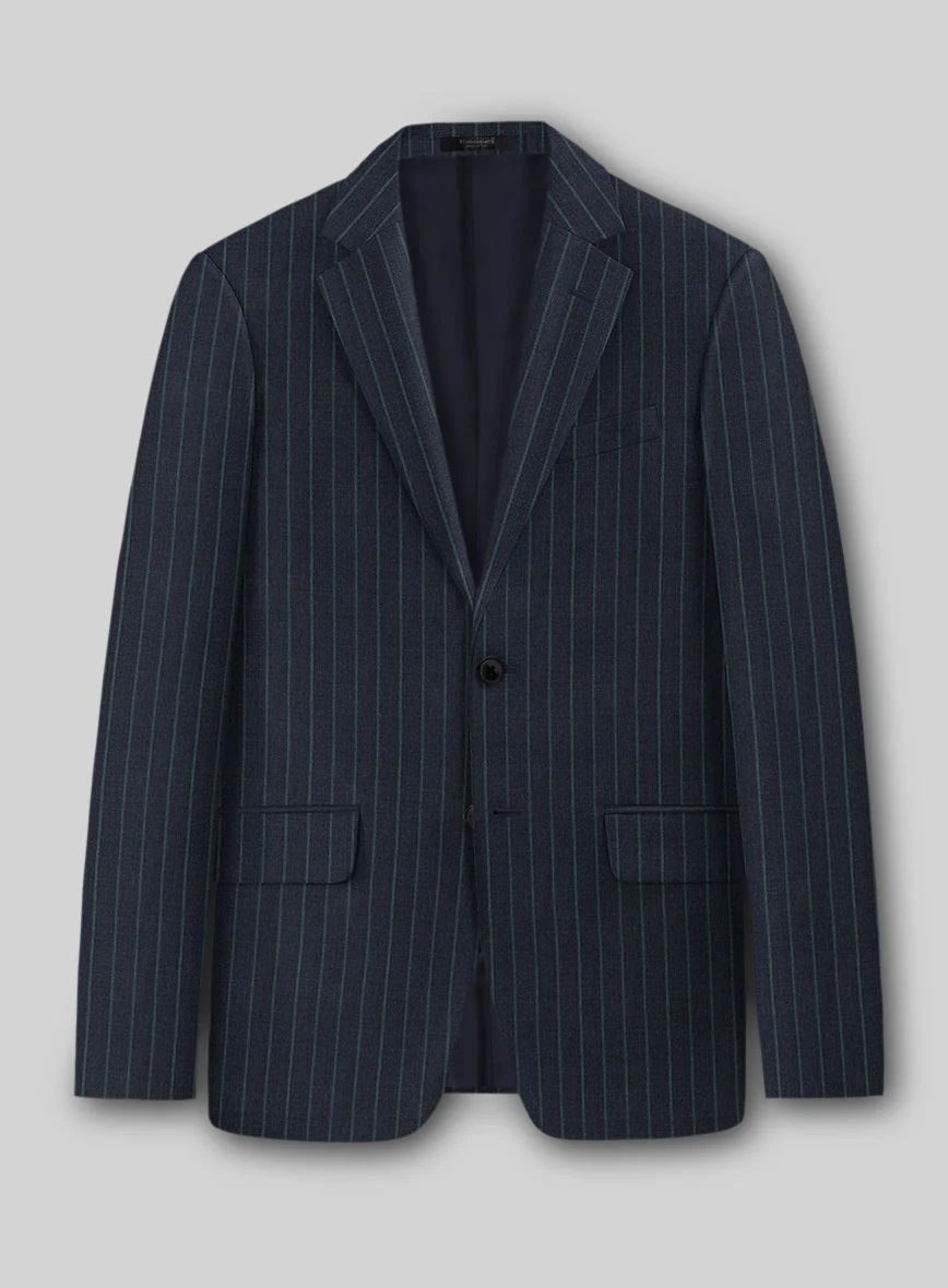 Napolean Thiago Stripe Navy Wool Suit - Image 2