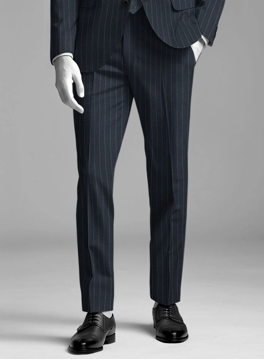 Napolean Thiago Stripe Navy Wool Suit - Image 5