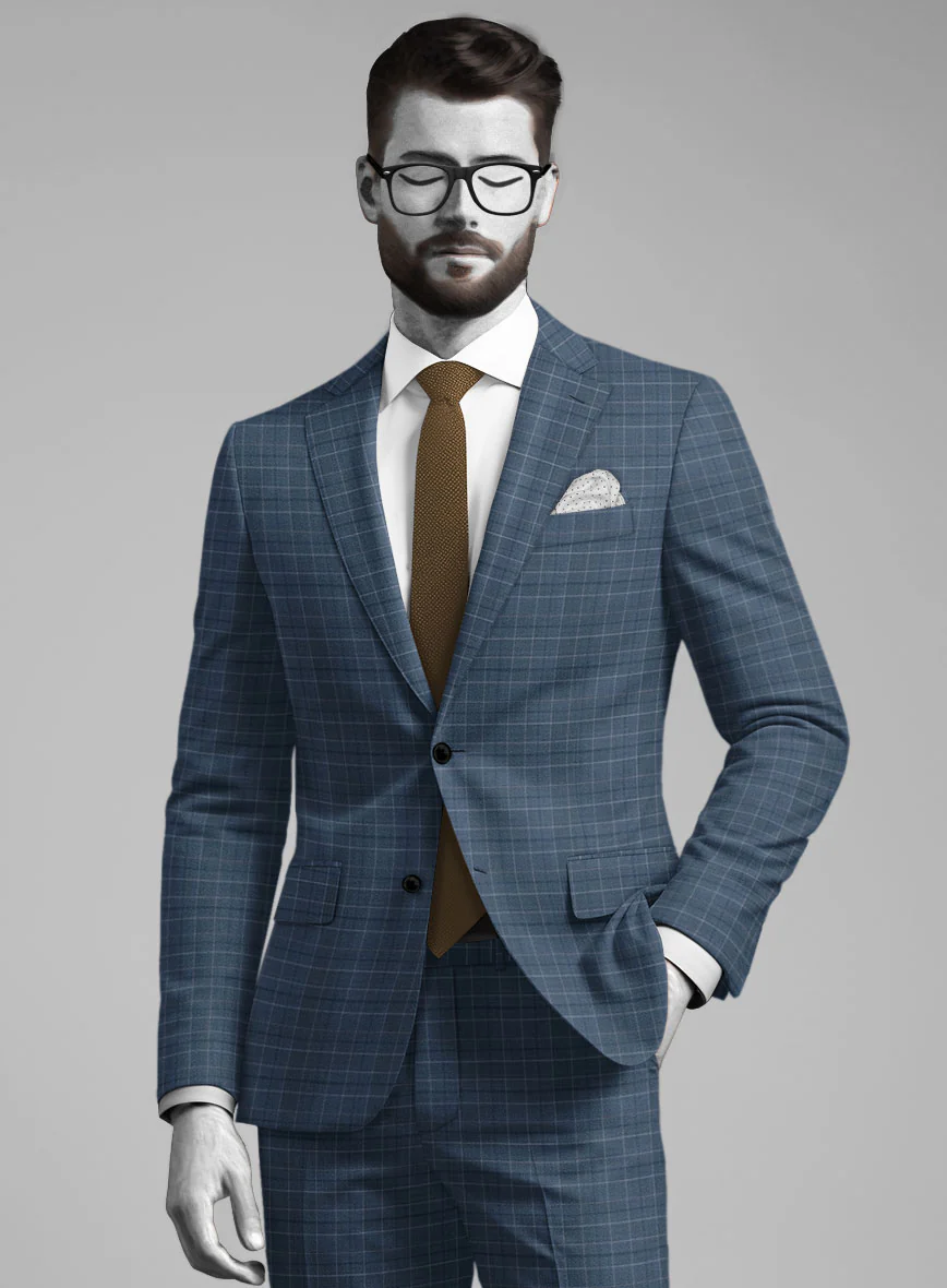 Napolean Tonia Blue Wool Suit - Image 4