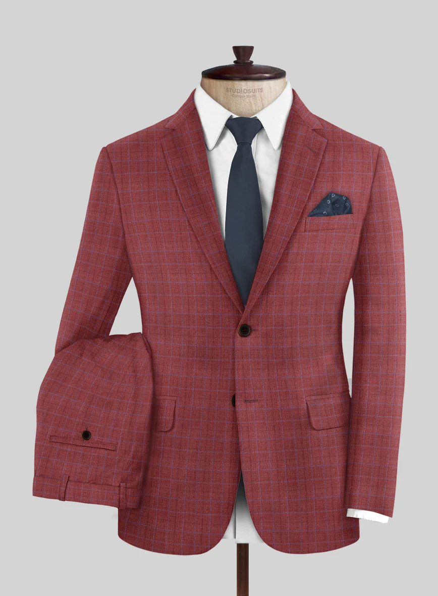 Napolean Tonia Red Wool Suit - Image 2