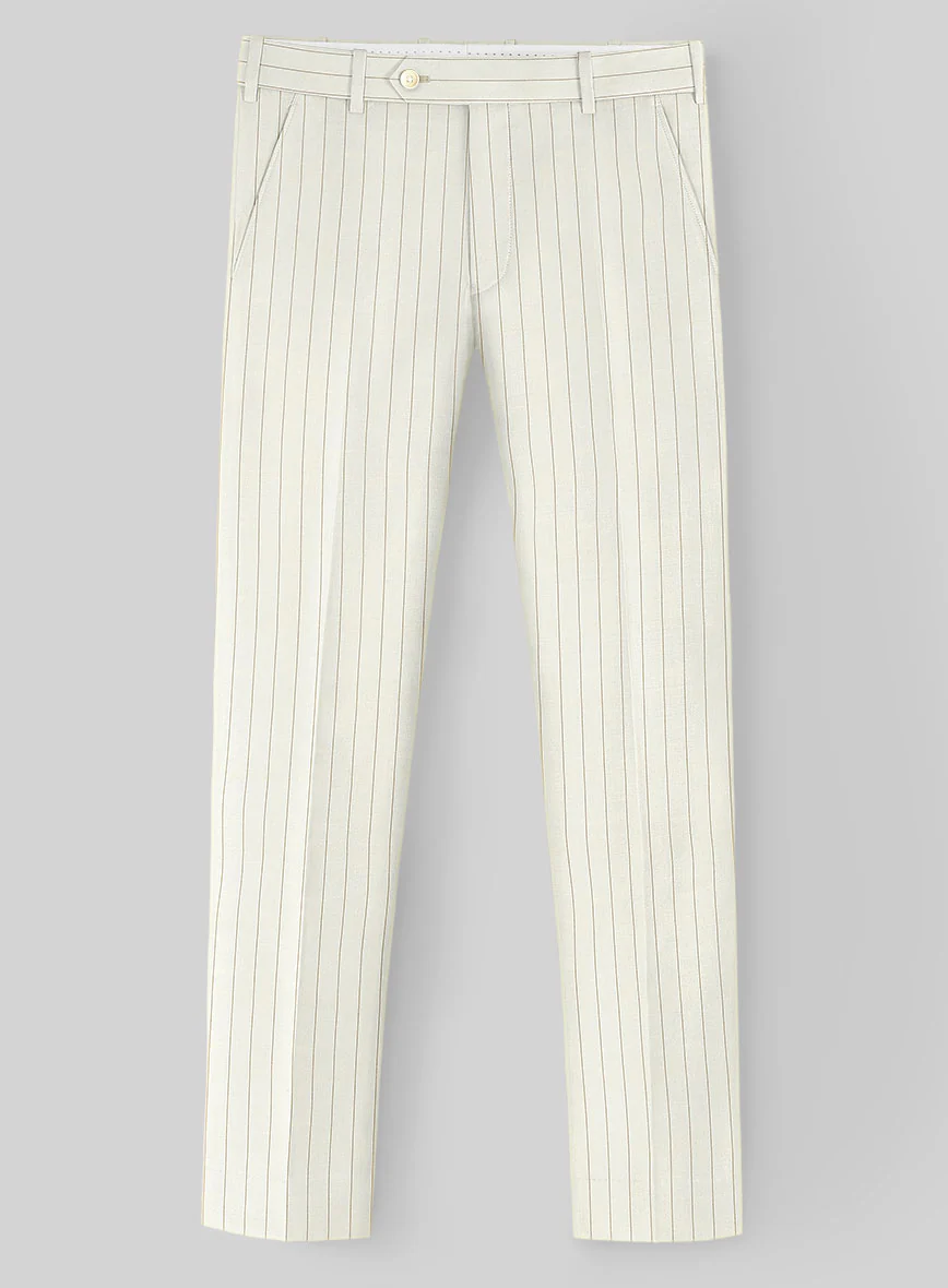 Napolean Tullio Stripe Ivory Wool Suit - Image 5