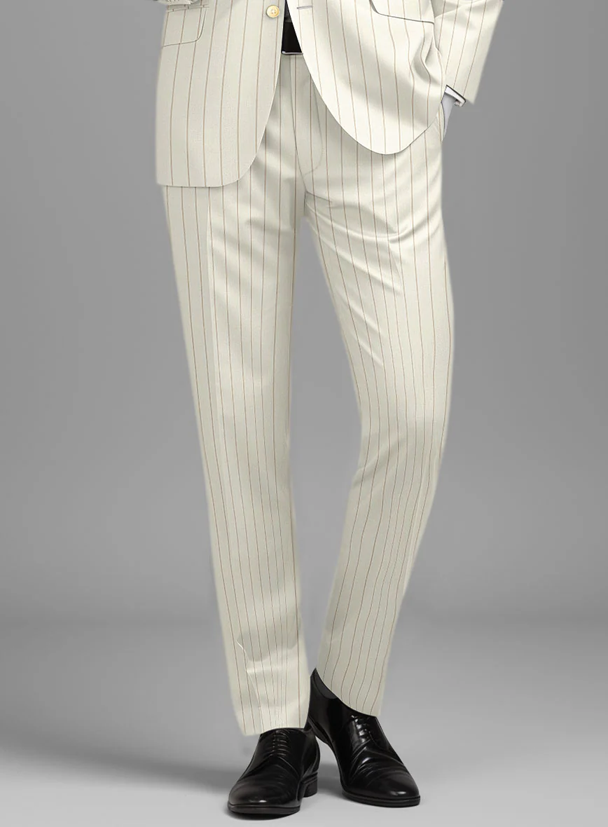 Napolean Tullio Stripe Ivory Wool Suit - Image 6