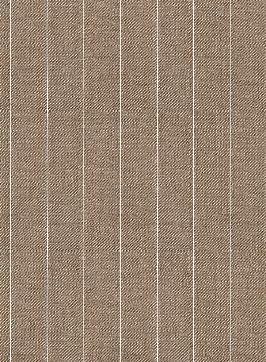 Napolean Tullio Stripe Light Brown Wool Suit - Image 7