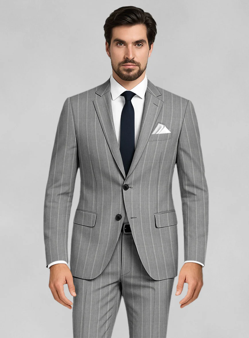 Napolean Vessaro Stripe Gray Wool Jacket - Image 2