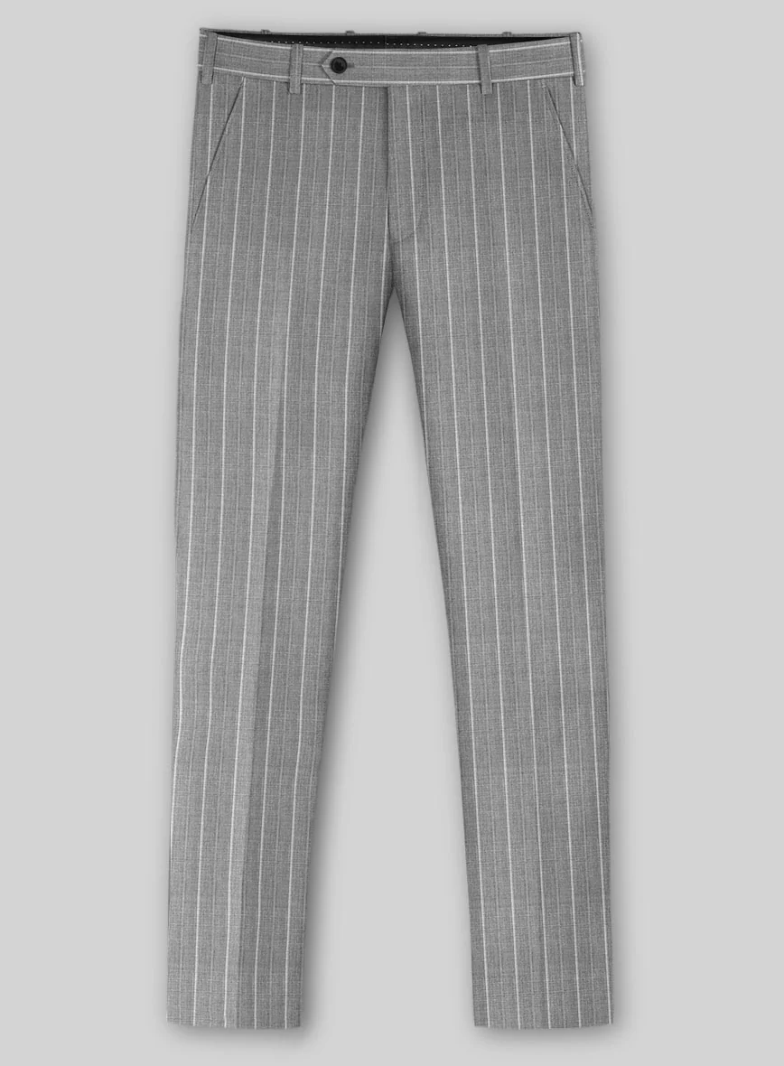 Napolean Vessaro Stripe Gray Wool Pants - Image 2