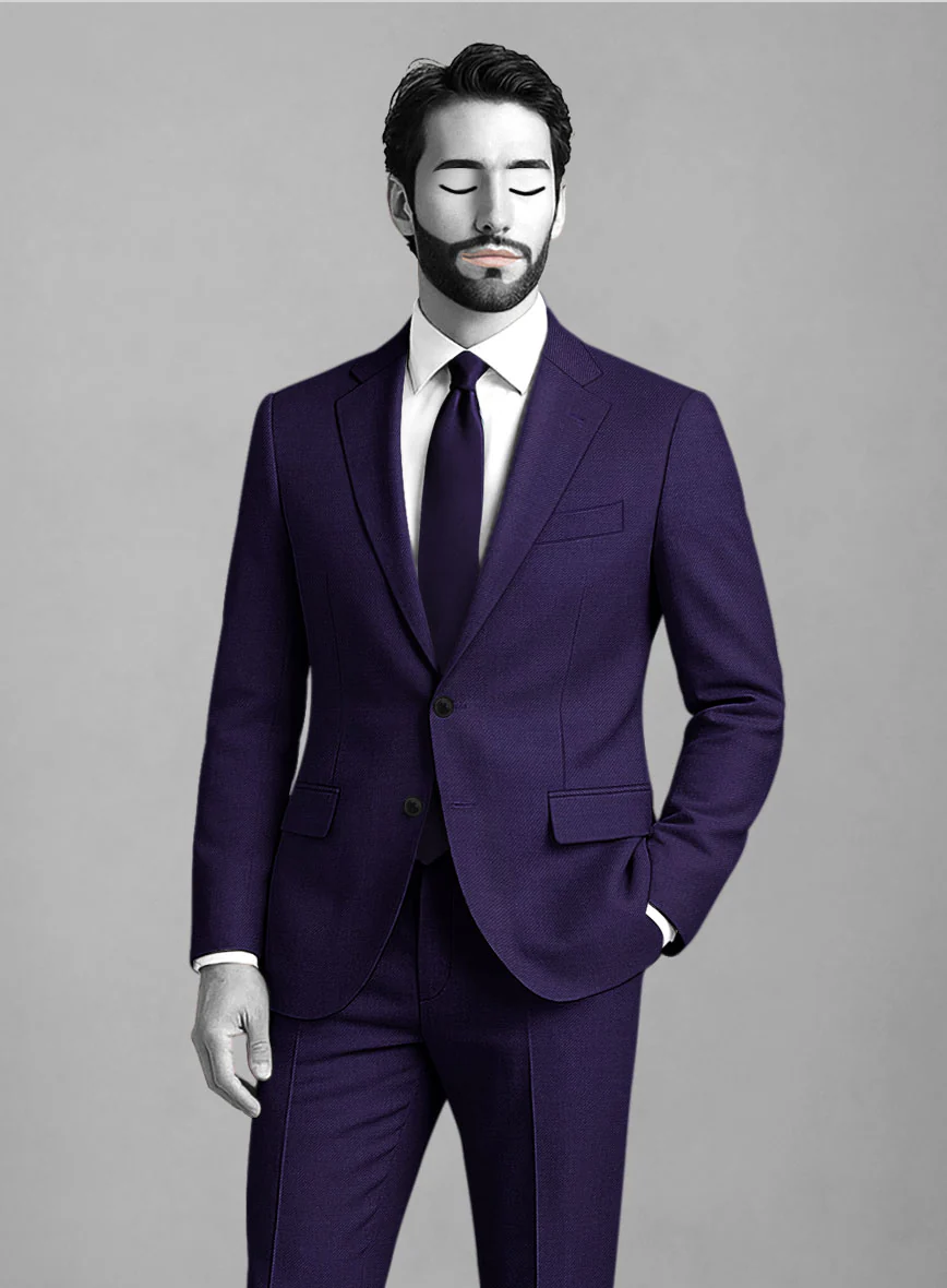 Napolean Violet Wool Suit - Image 4