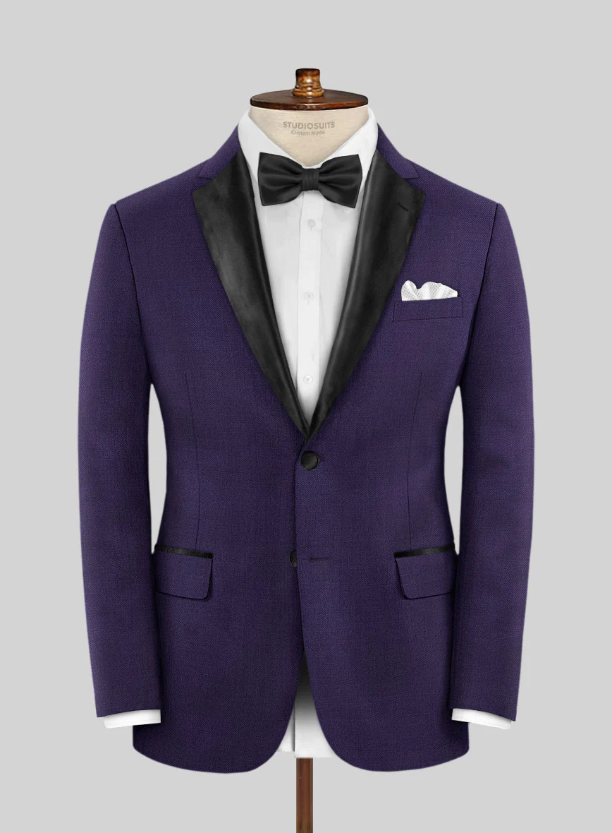 Napolean Violet Wool Tuxedo Suit - Image 2