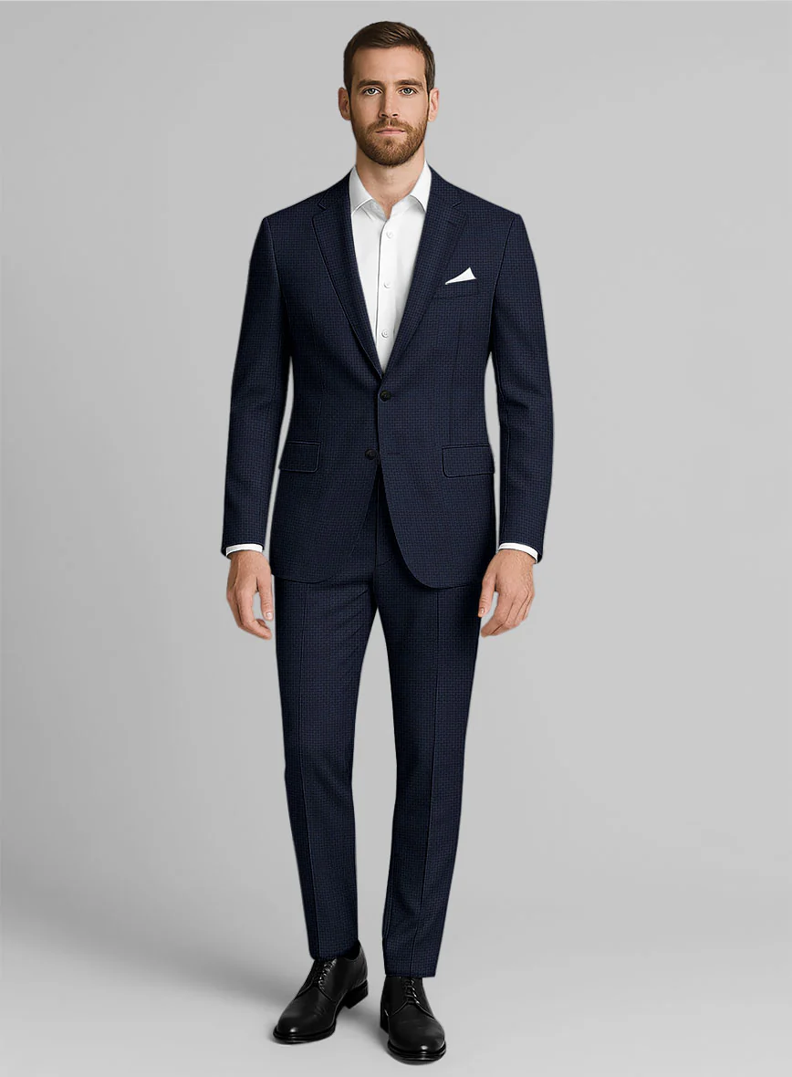 Napolean Vionnet Interweave Blue Wool Suit - Image 6