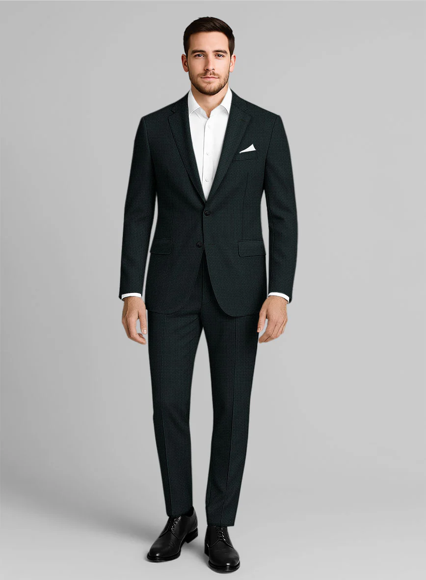 Napolean Vionnet Interweave Green Wool Suit - Image 2
