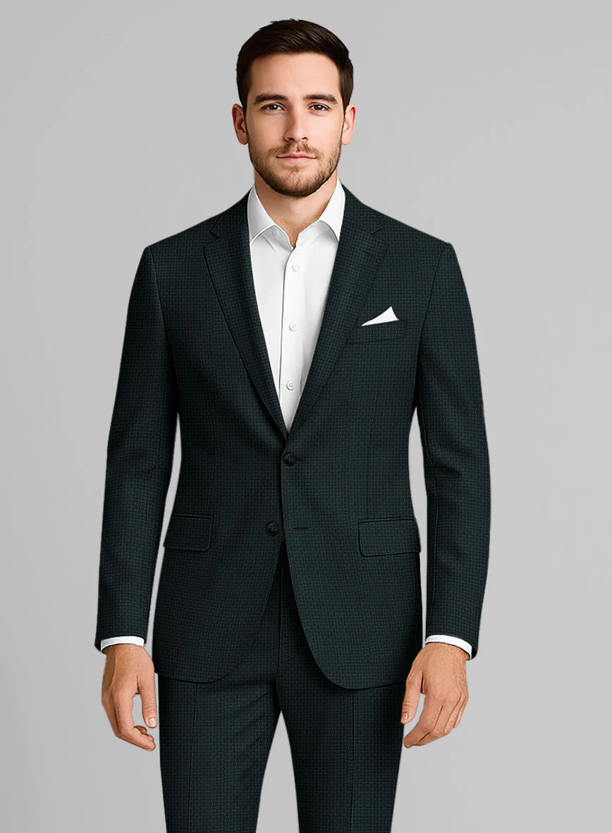 Napolean Vionnet Interweave Green Wool Suit - Image 4