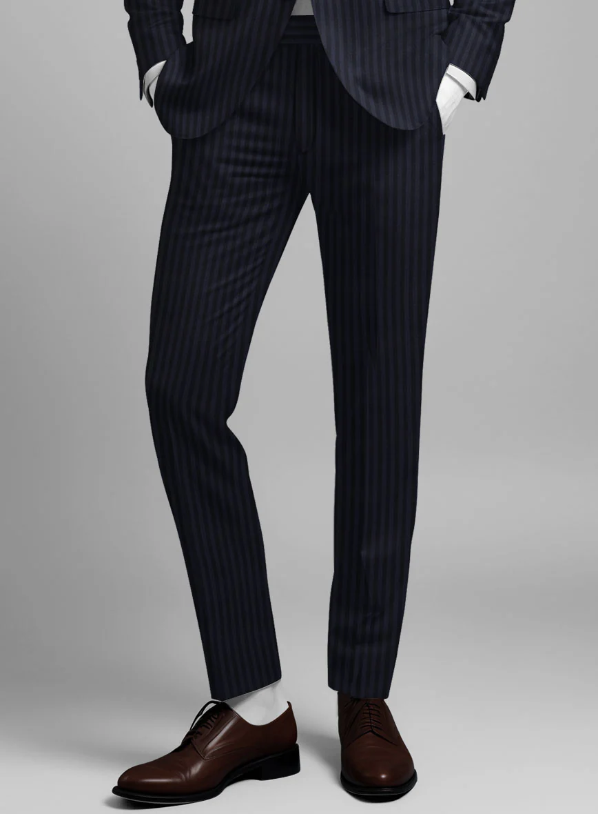 Napolean Vittore Stripe Ink Blue Wool Suit - Image 5