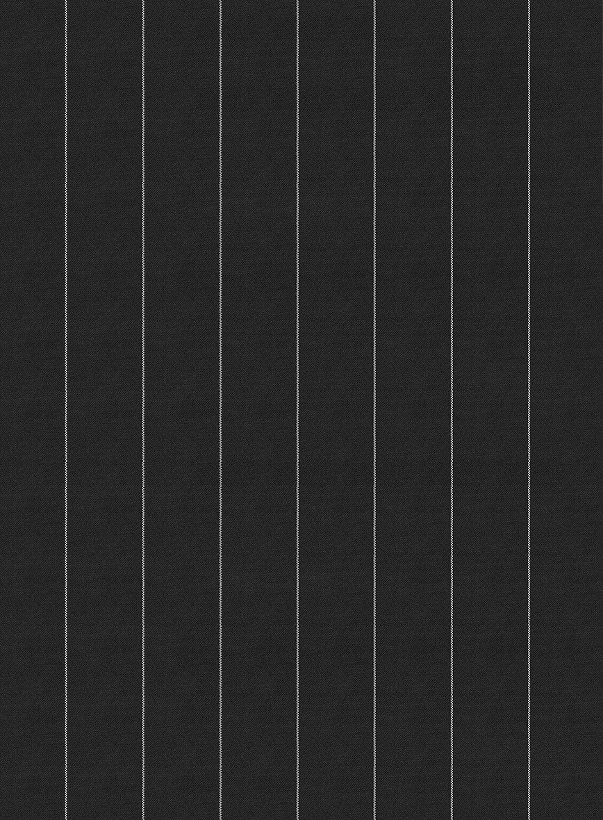 Napolean Wide Stripe Black Wool Suit - Image 7