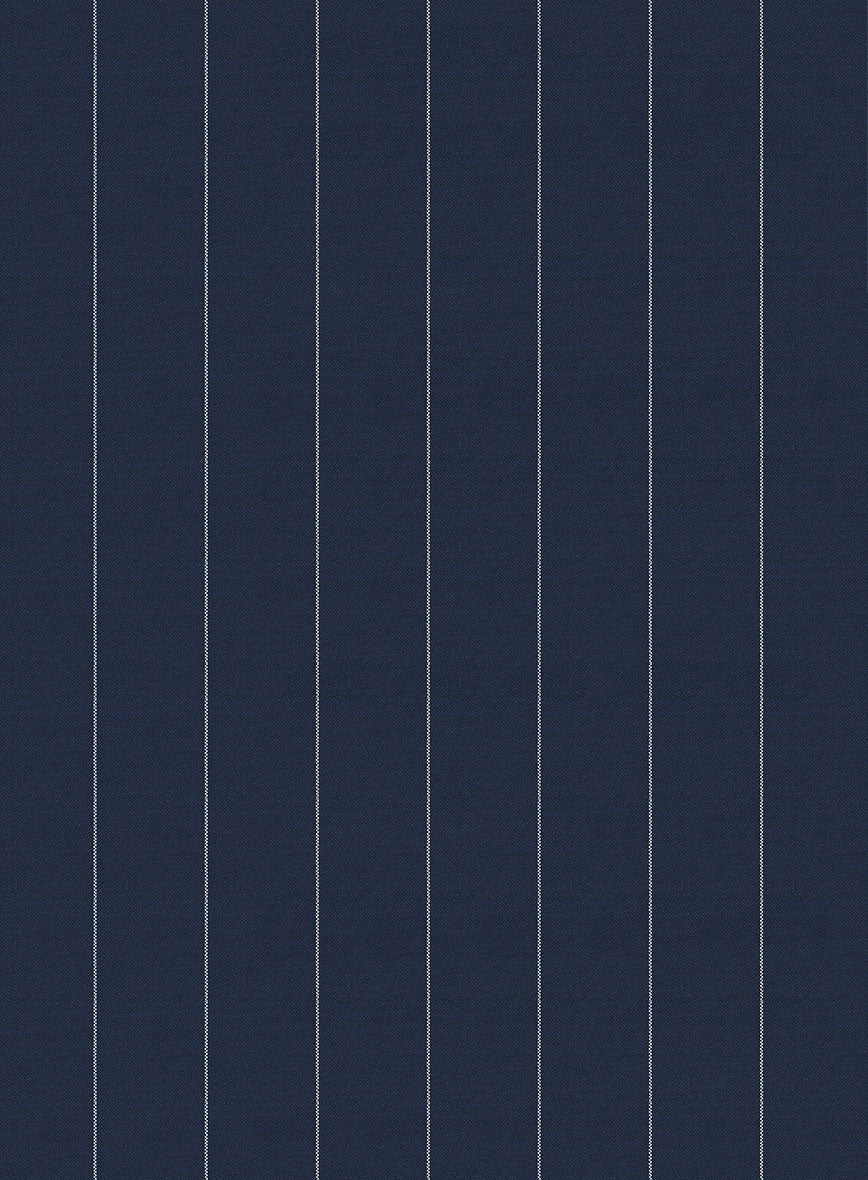 Napolean Wide Stripe Blue Wool Suit - Image 7