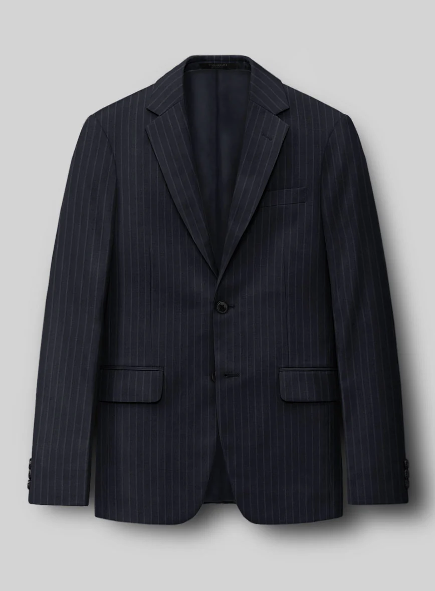 Napolean Windsor Blue Stripe Wool Suit - Image 4