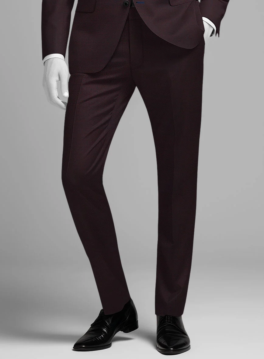 Napolean Wine Birdseye Wool Pants - Image 2