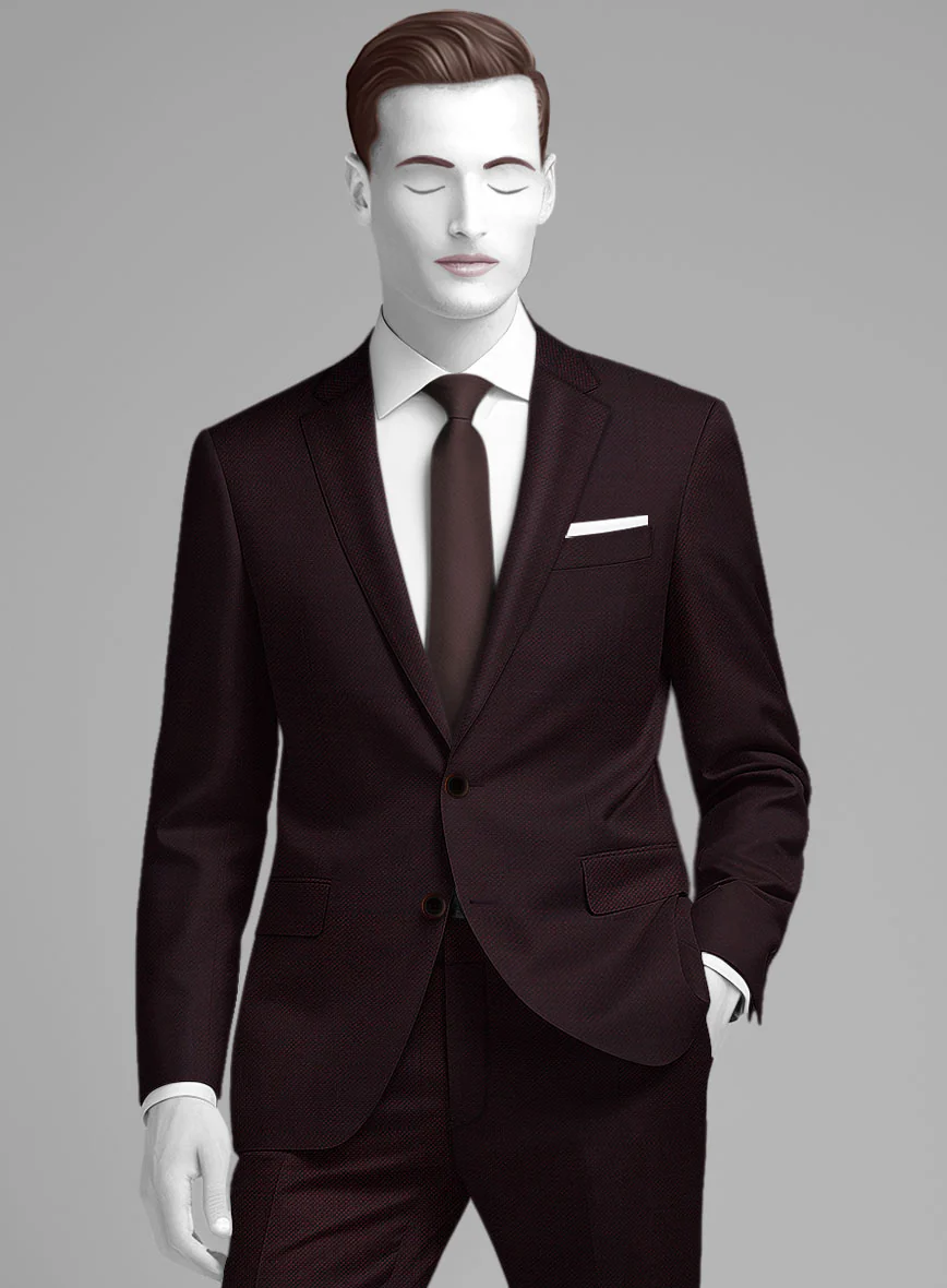Napolean Wine Birdseye Wool Suit - Image 3