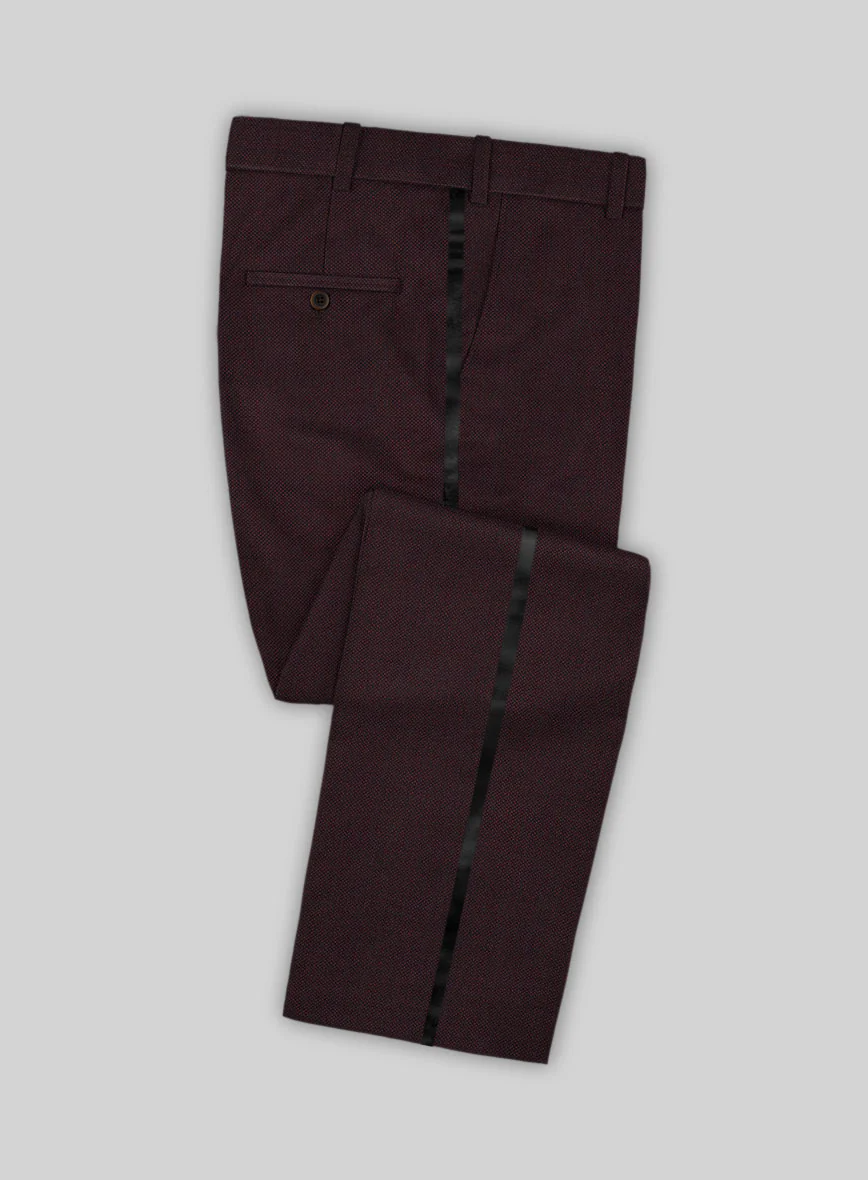 Napolean Wine Birdseye Wool Tuxedo Suit - Image 5