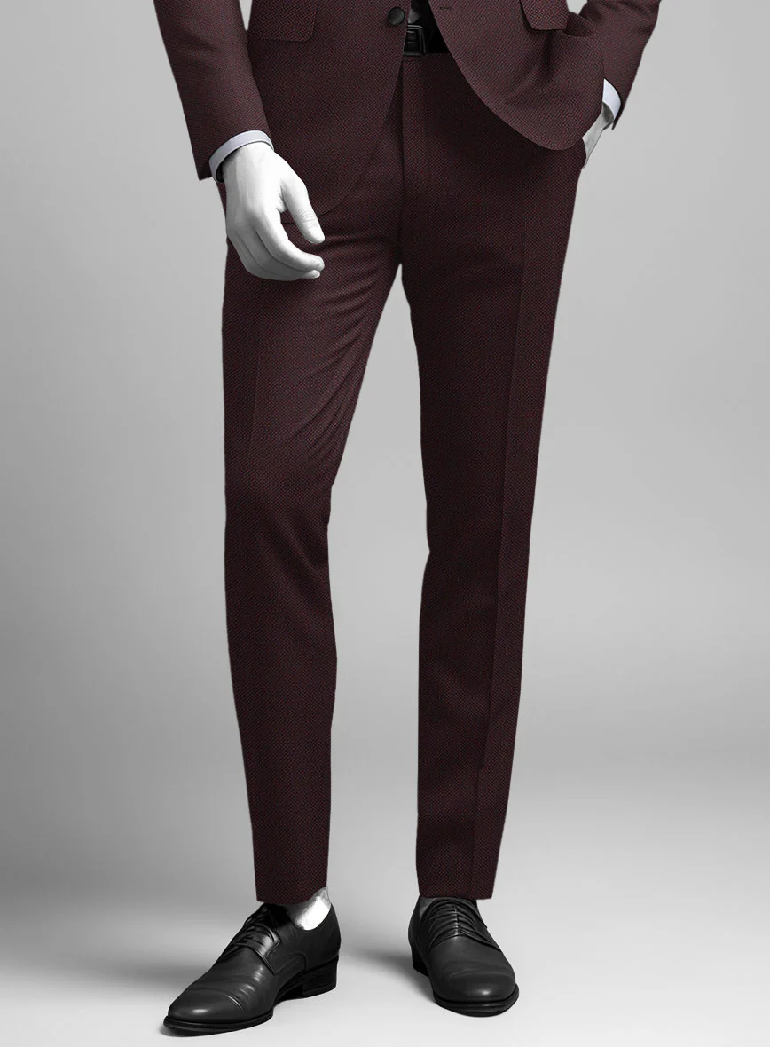Napolean Wine Birdseye Wool Tuxedo Suit - Image 6