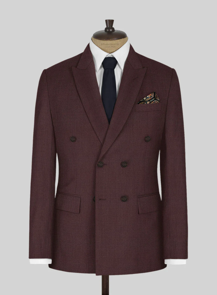 Napolean Wine Wool Double Breasted Suit - Image 2