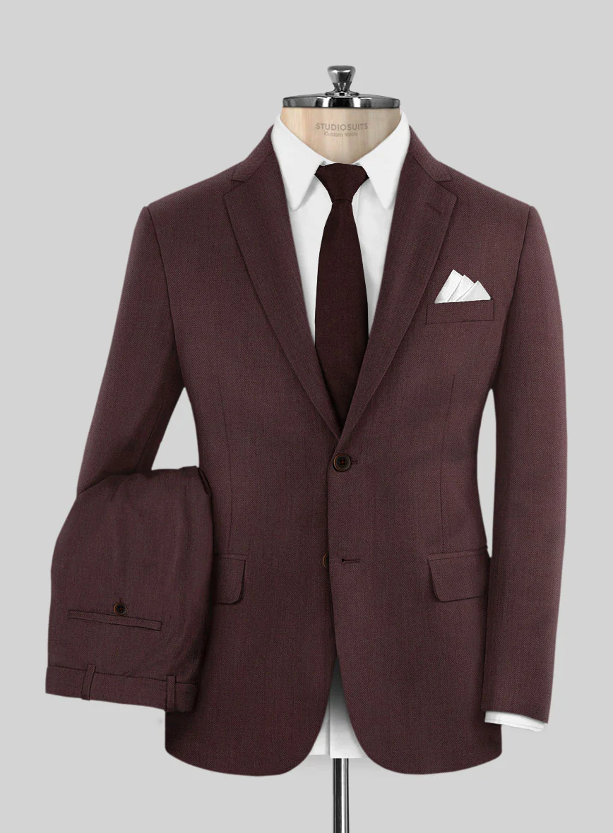 Napolean Wine Wool Suit - Image 2