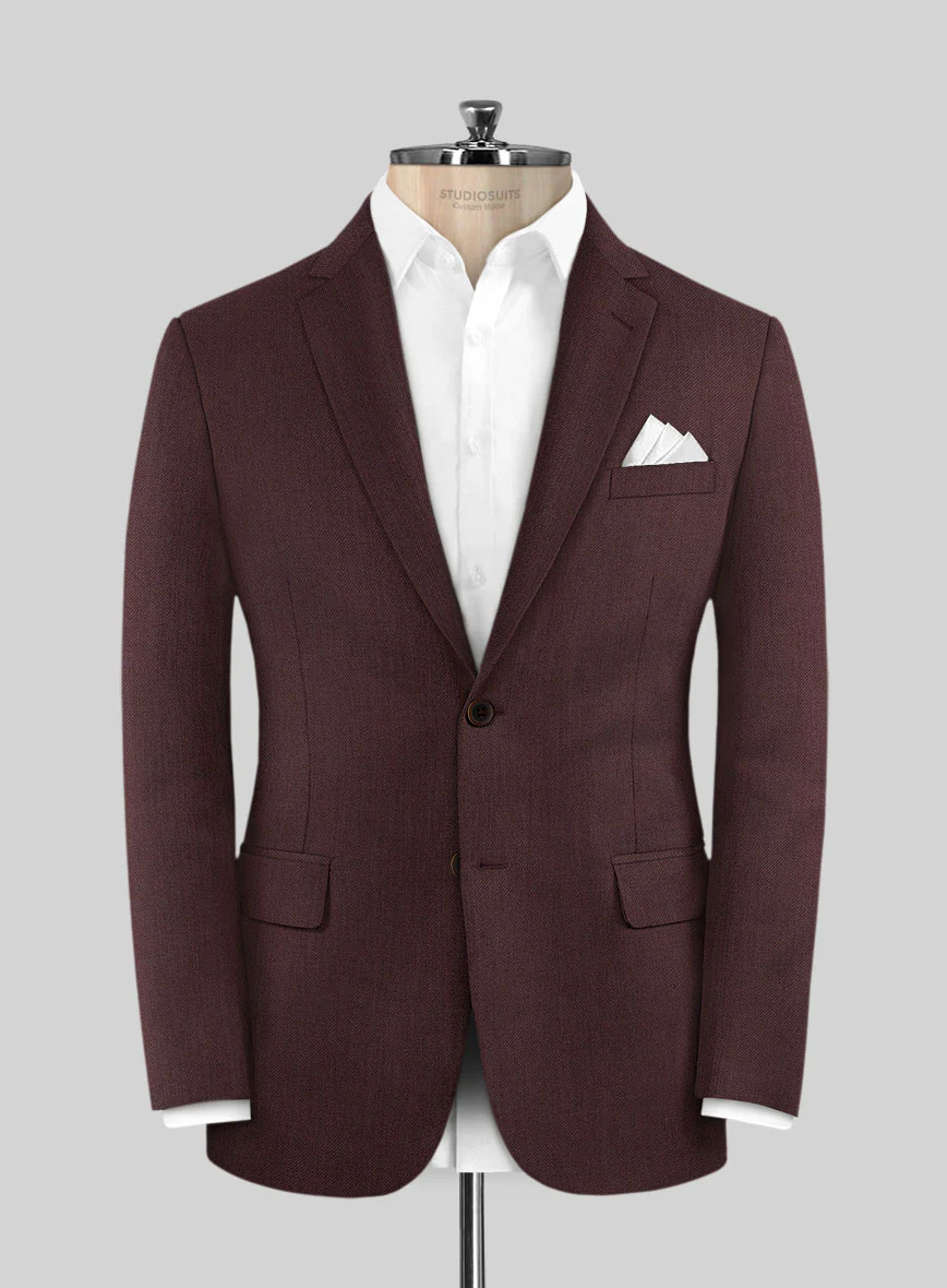 Napolean Wine Wool Suit - Image 4