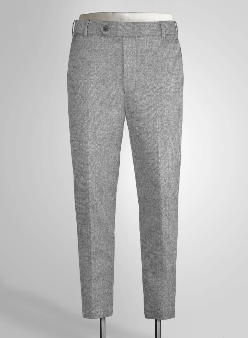 Napolean Worsted Light Gray Wool Pants - Image 3
